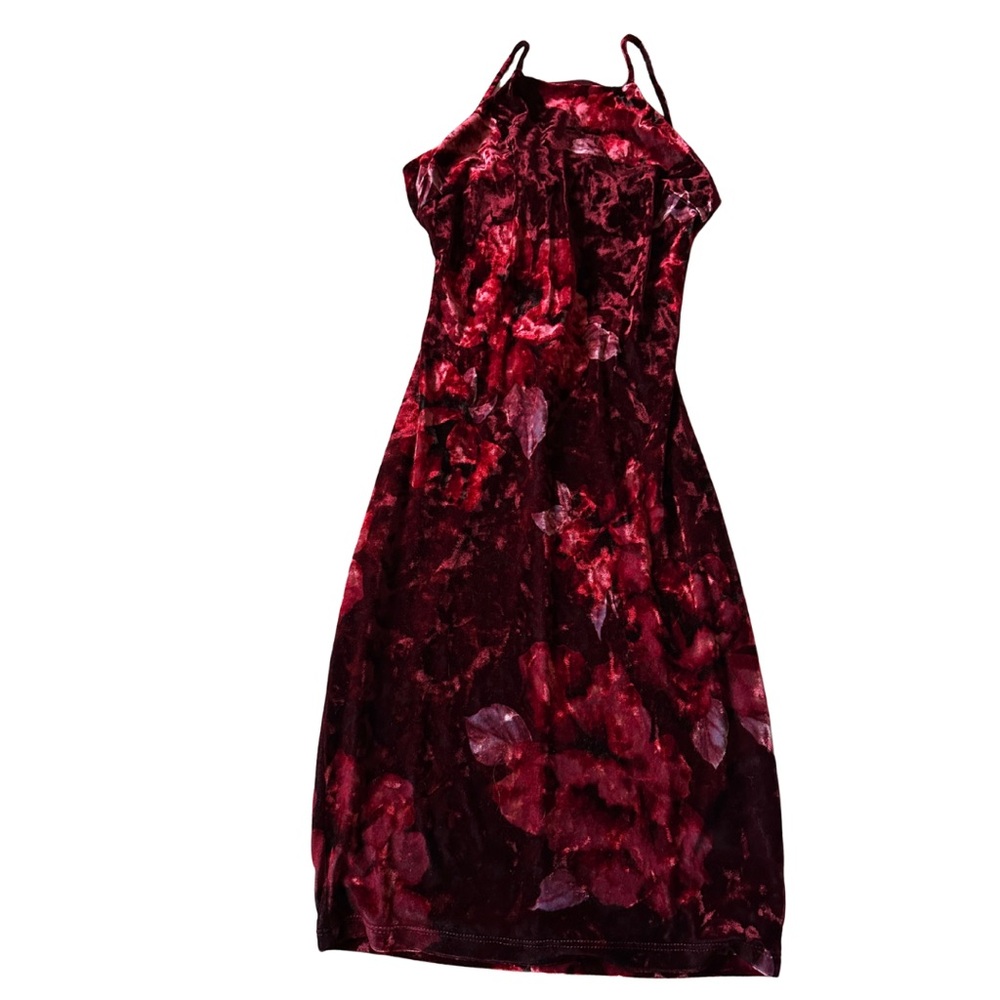 Windsor Burgundy Strapless Velvet Dress